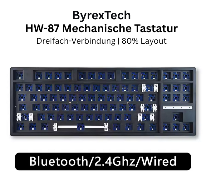 ByrexTech HW-87 – Weiß/Schwarz| 80% TKL Hot-Swap Gaming-Tastatur