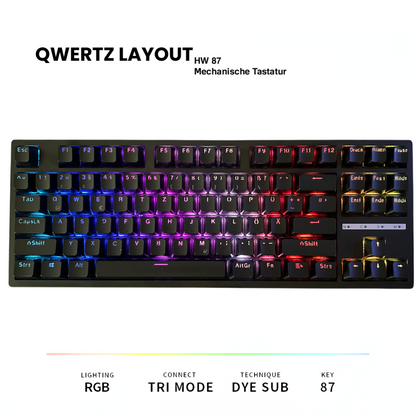 ByrexTech HW-87 – Weiß/Schwarz| 80% TKL Hot-Swap Gaming-Tastatur