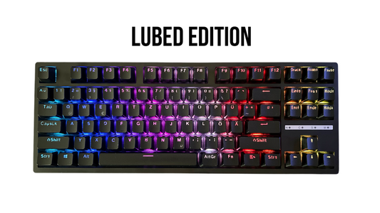 ByrexTech HW-87 Lubed Edition – Weiß/Schwarz | 80% TKL Hot-Swap Gaming-Tastatur