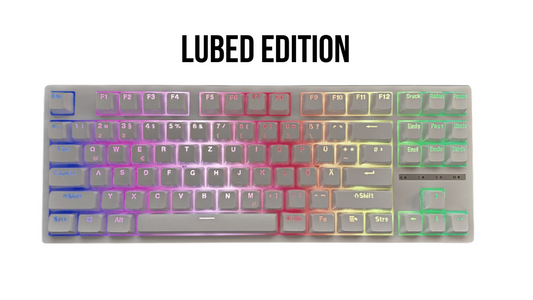 ByrexTech HW-87 Lubed Edition – Weiß/Schwarz | 80% TKL Hot-Swap Gaming-Tastatur
